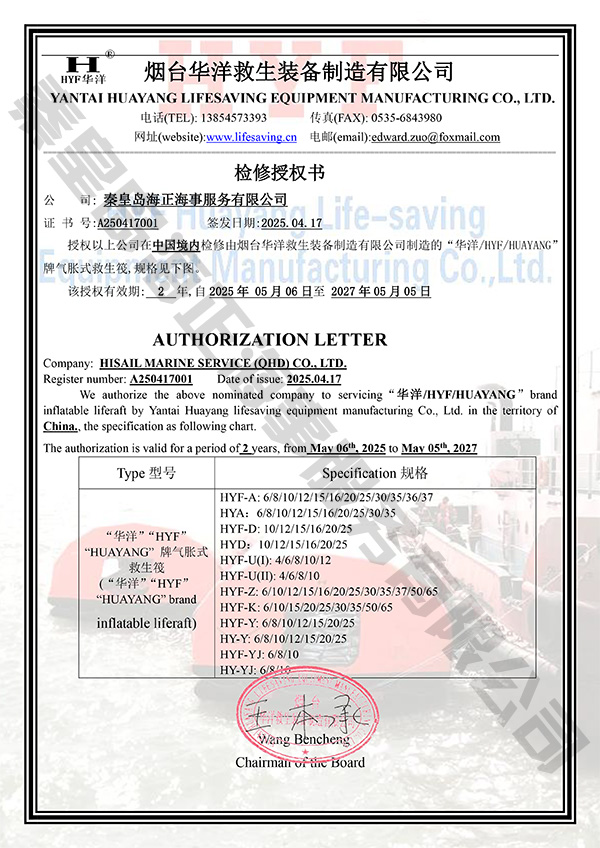 煙臺(tái)華洋授權(quán)證書